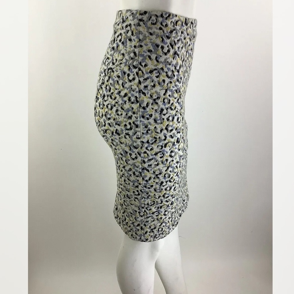 Anthropologie Sz XS Jersey Leopard Print Pencil Skirt Multicolor Cotton Blend - Picture 3 of 7
